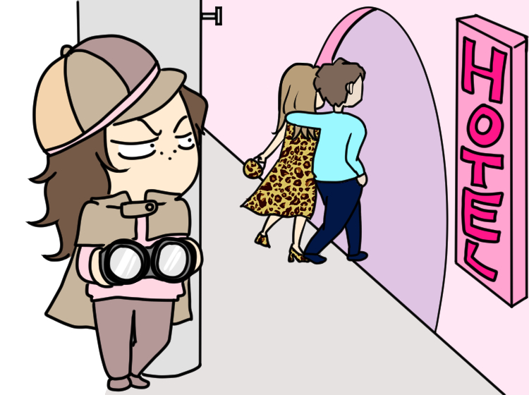 浮気や不倫を疑って悩むイメージ