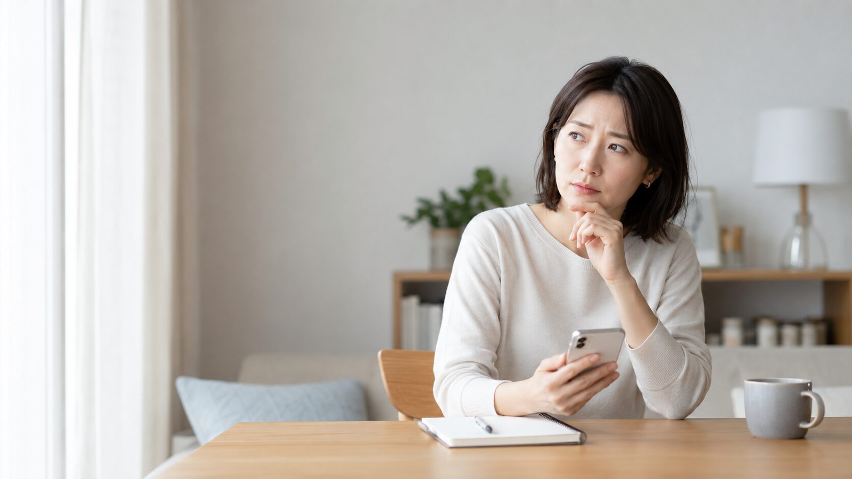 浮気への不安について専門家へ落ち着いて相談する女性